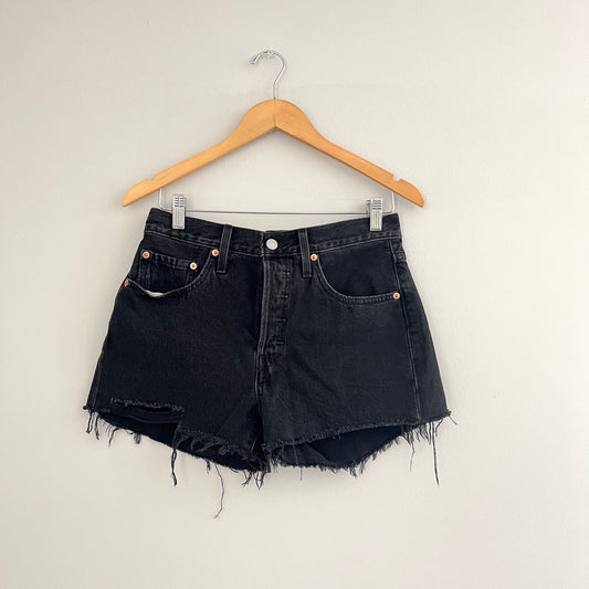 Levi’s 501 Black High Rise Cut Off Shorts (W27)