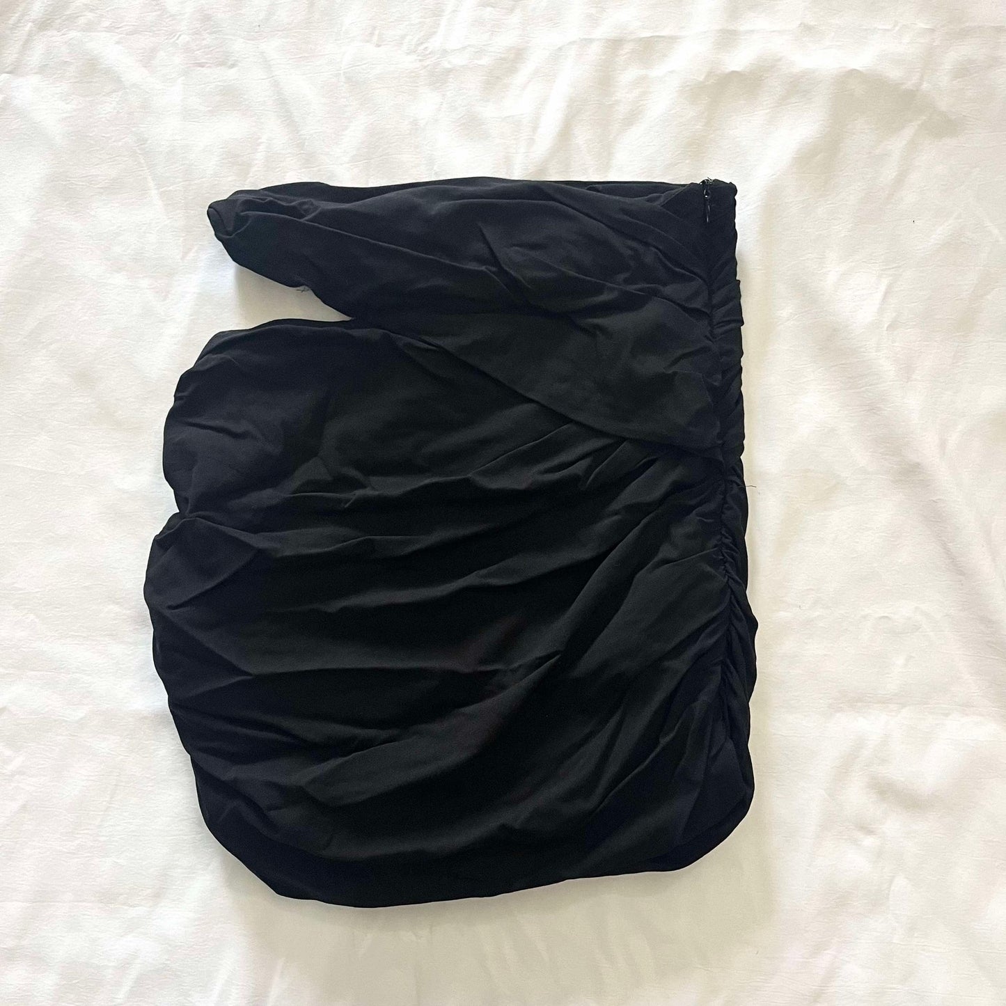 ZARA Black Ruched Cut Out Mini Skirt (S)