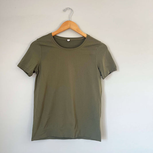 Athleta Green Seamless Short Sleeve Top (S)