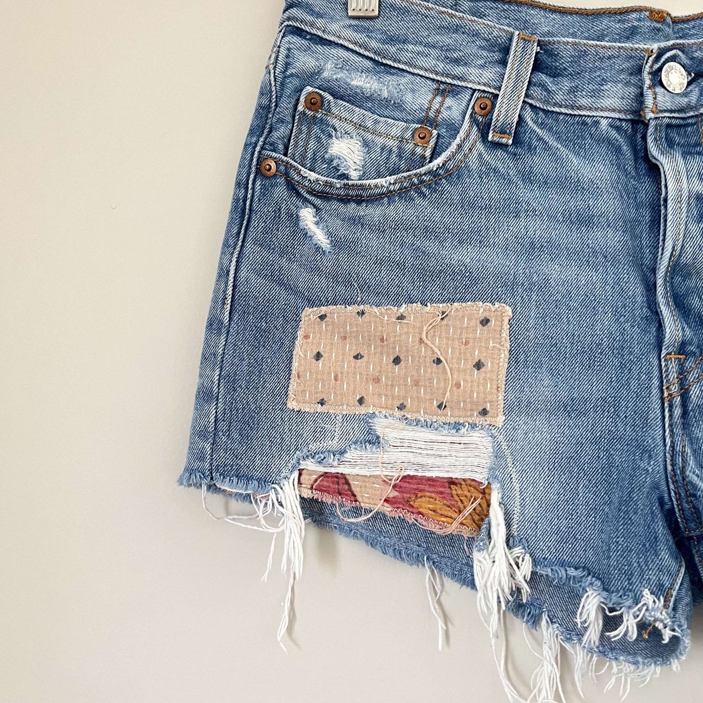 Levi’s 501 Patchwork Cut Off Shorts (W29)