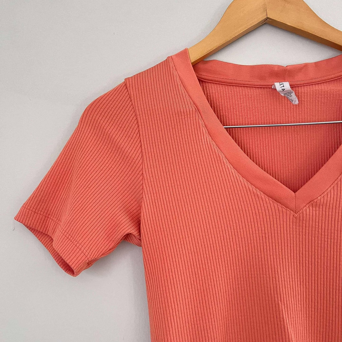 Athleta Renew Seamless V Neck Tee Coral Orange (S)