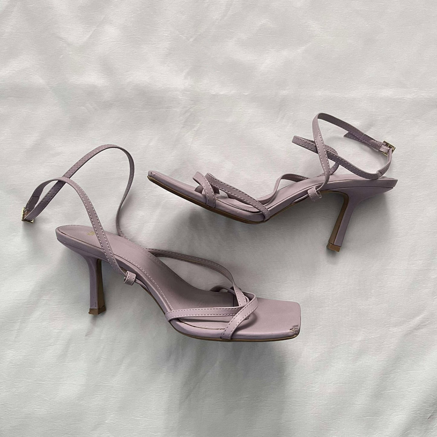 H&M Light Purple Square Toe Heel Sandals Size 8 Womens