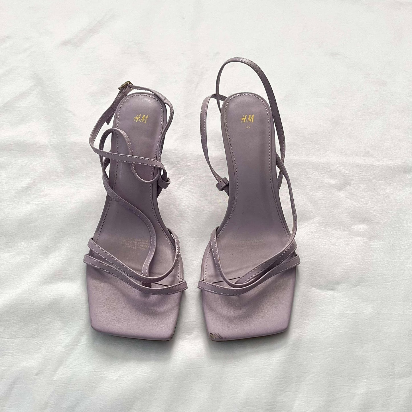 H&M Light Purple Square Toe Heel Sandals Size 8 Womens