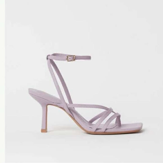 H&M Light Purple Square Toe Heel Sandals Size 8 Womens