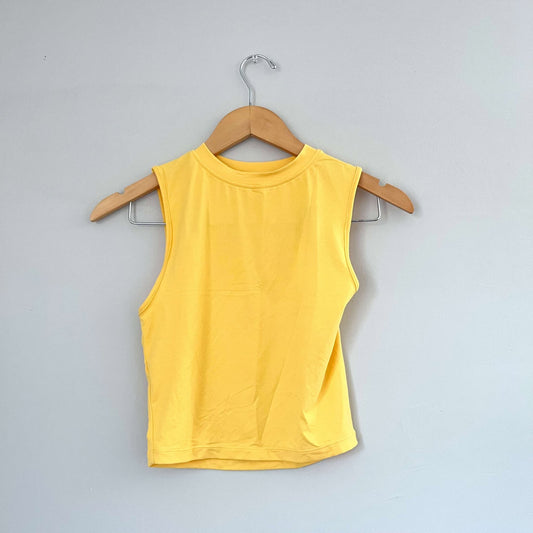 Alphalete Ultrasoft Cropped Tank Top Size Small Yellow