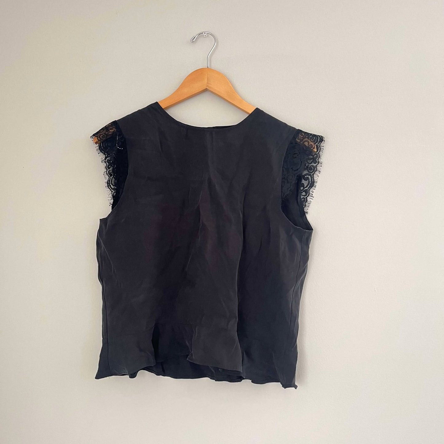 ZARA Black Lace Open Back Tank Top Size Medium