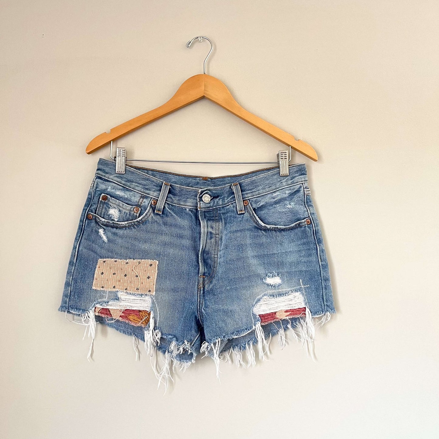 Levi’s 501 Patchwork Cut Off Shorts (W29)