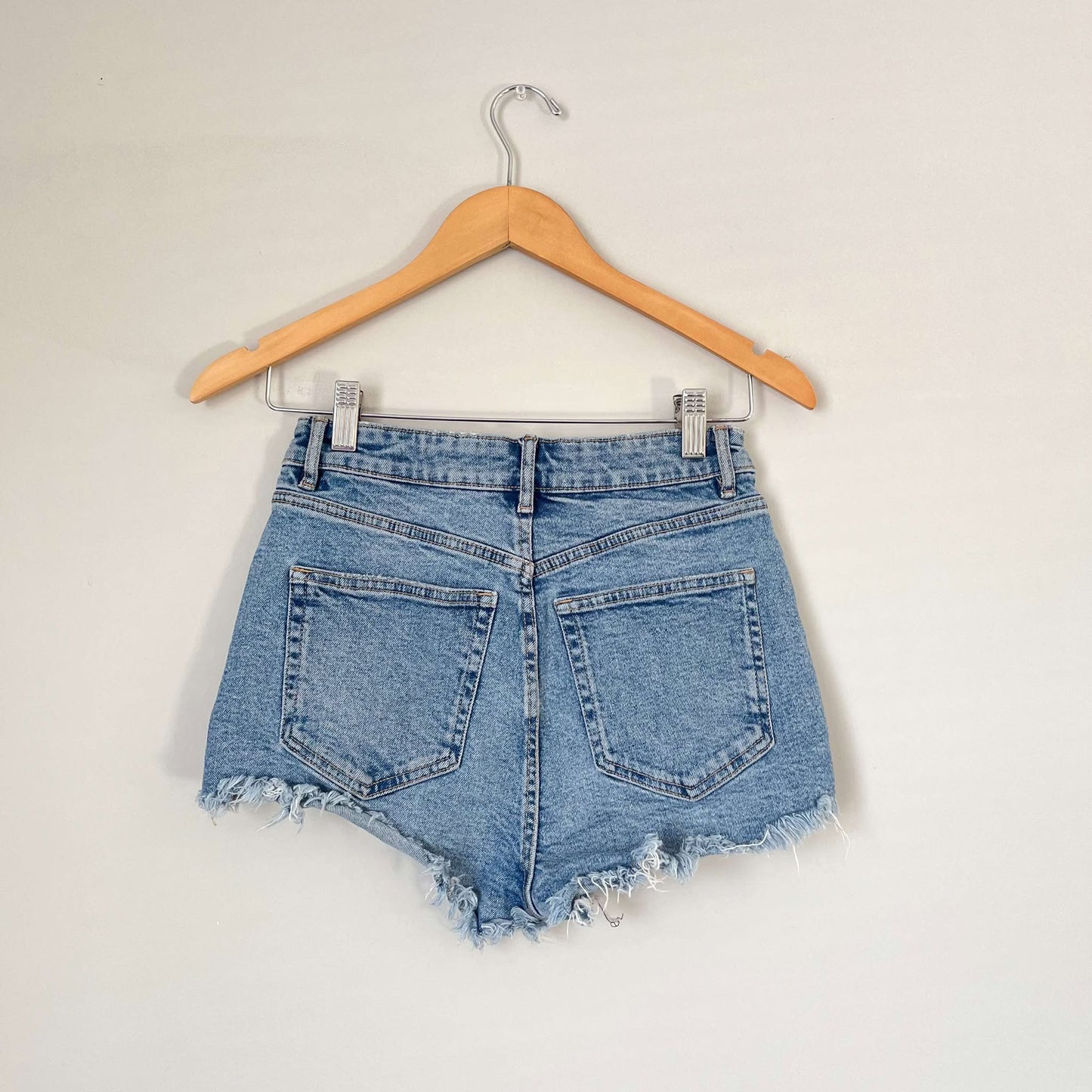 - Zara Hi Rise Denim Distressed Shorts (4)