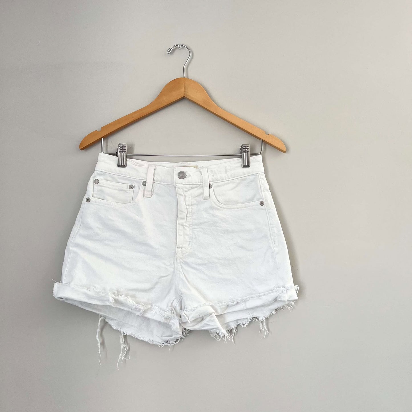 Madewell High Rise Denim Shorts Tile White (26W)