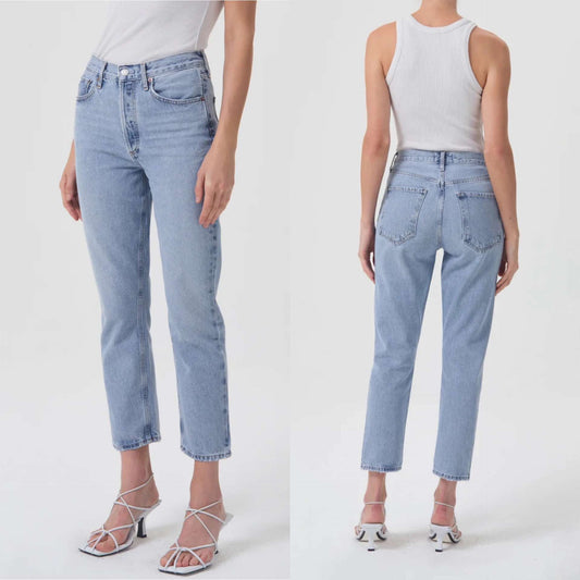 Agolde Denim Riley High Rise Straight Crop Jeans (25)