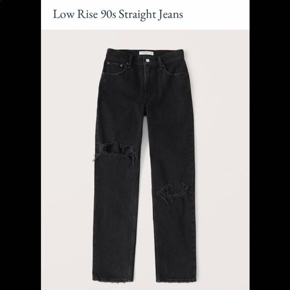 Abercrombie & Fitch Black Low Rise 90’s Straight Jeans (0/25)