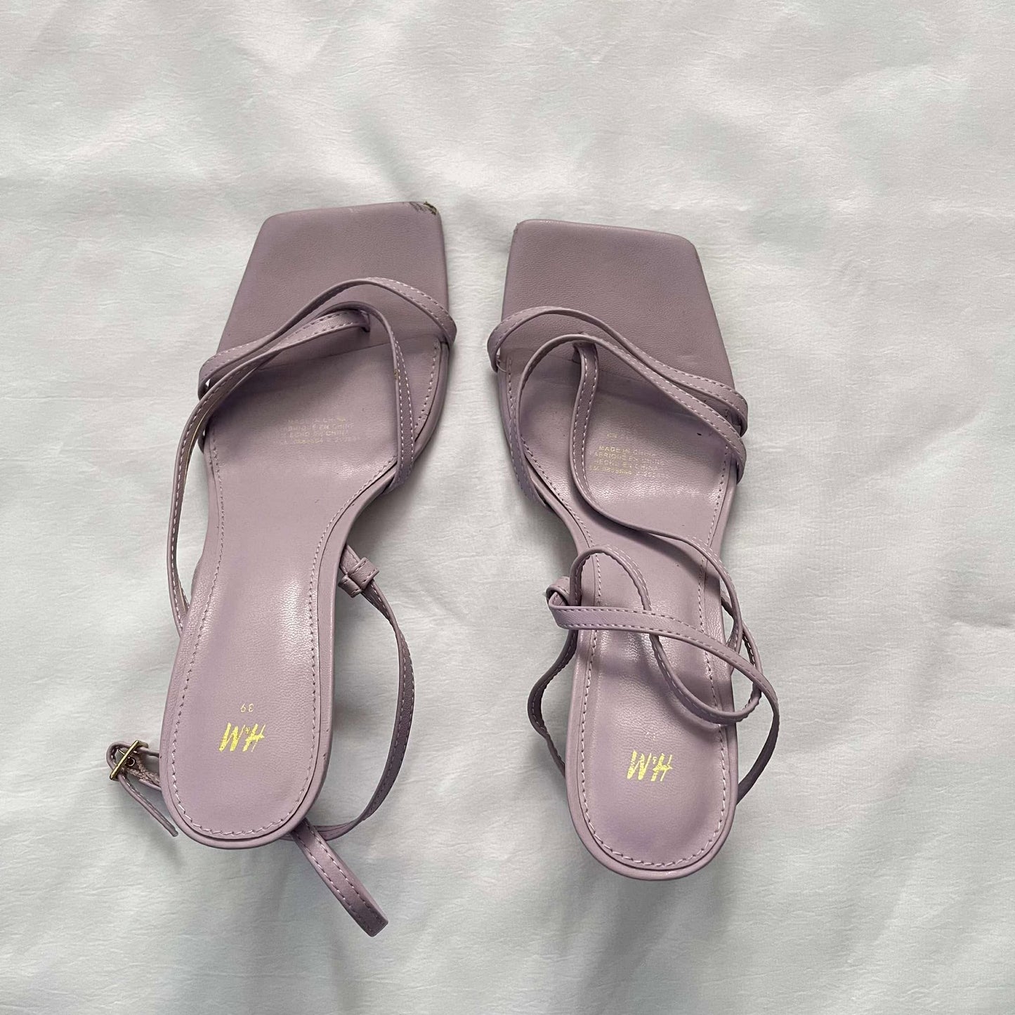 H&M Light Purple Square Toe Heel Sandals Size 8 Womens