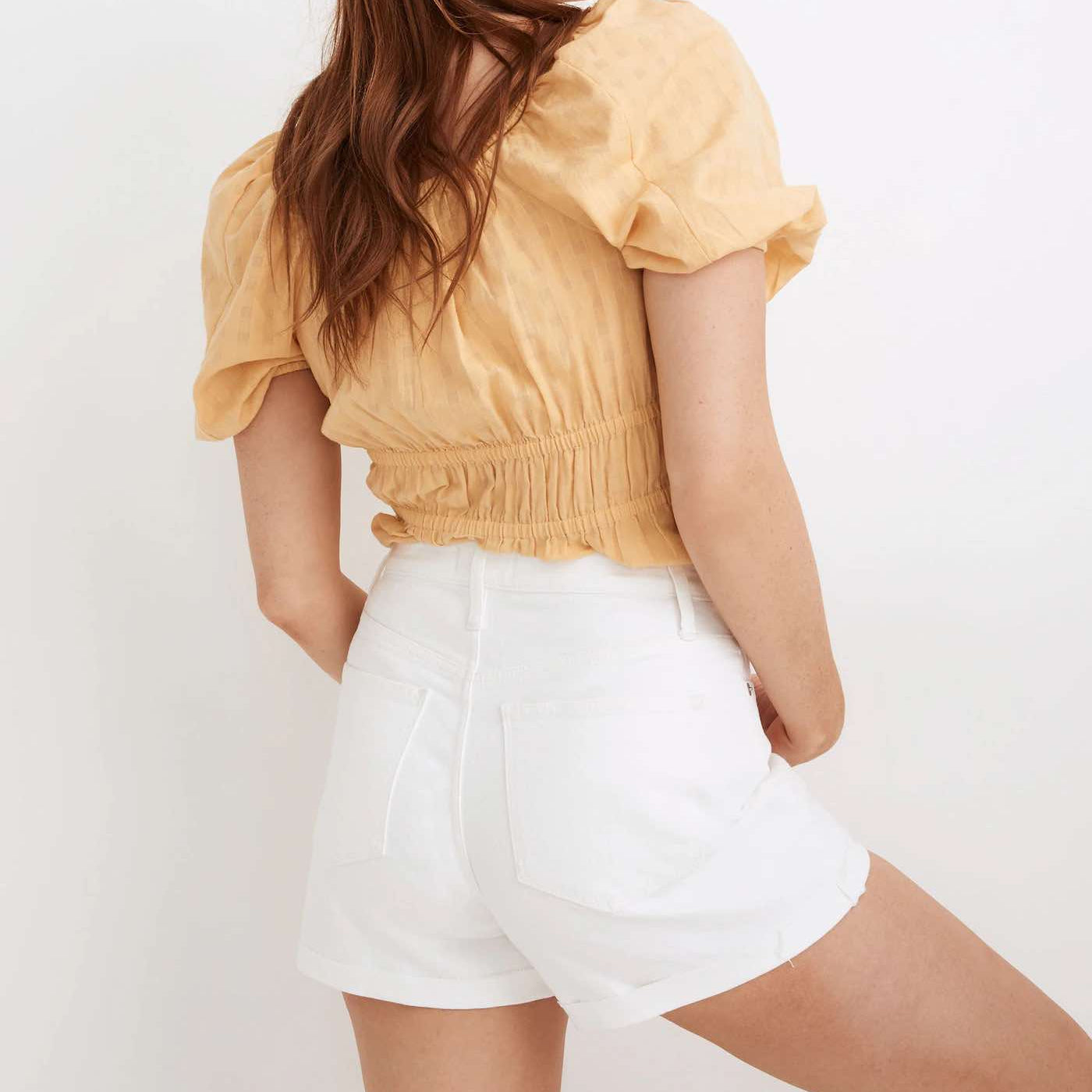 Madewell High Rise Denim Shorts Tile White (26W)