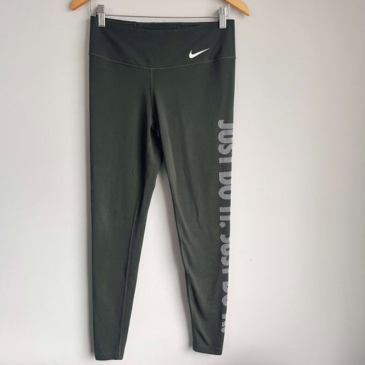 Nike Dri Fit High Rise Green Leggings (M)