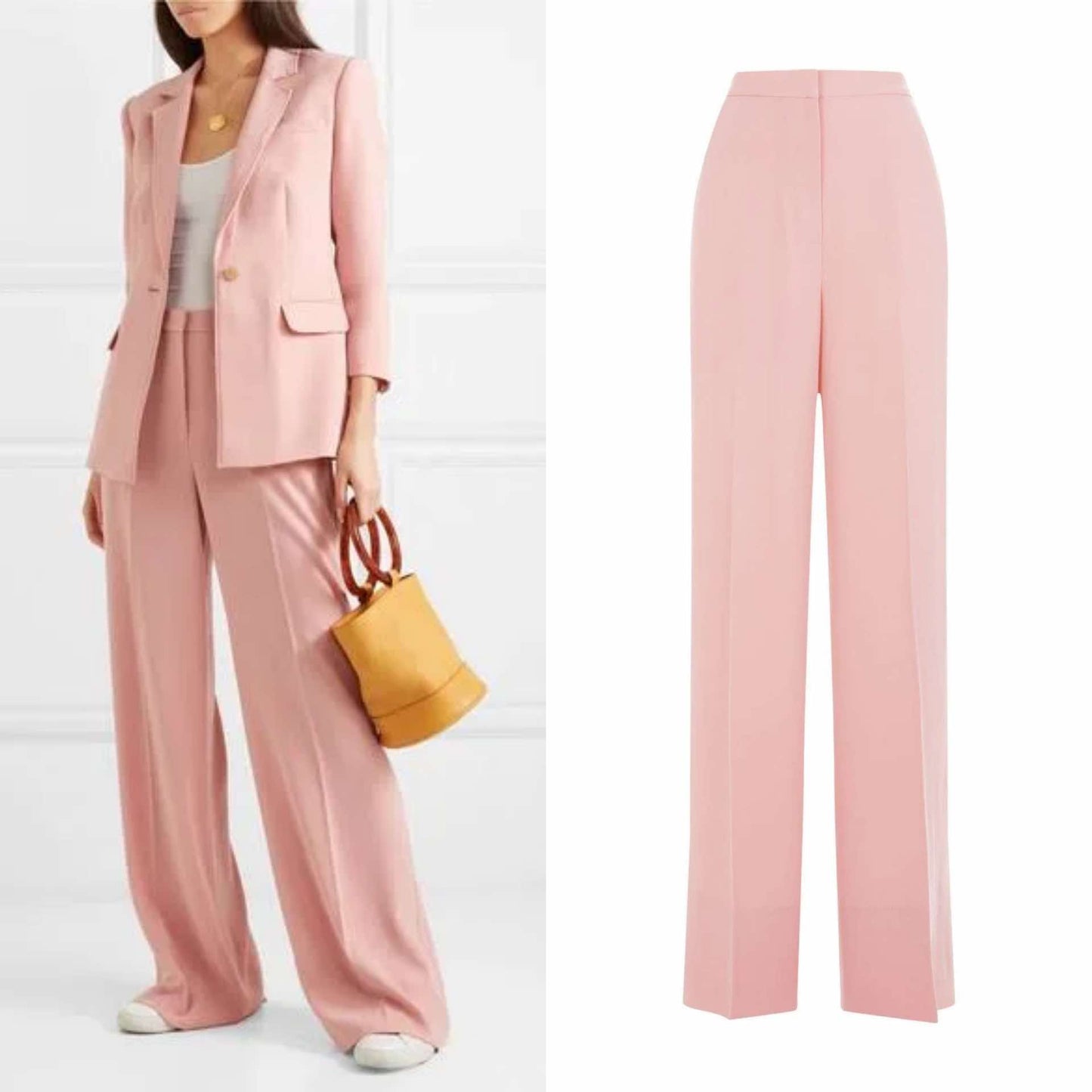- Elizabeth and James Pink Harmon Crepe Wide Leg Pants (6)