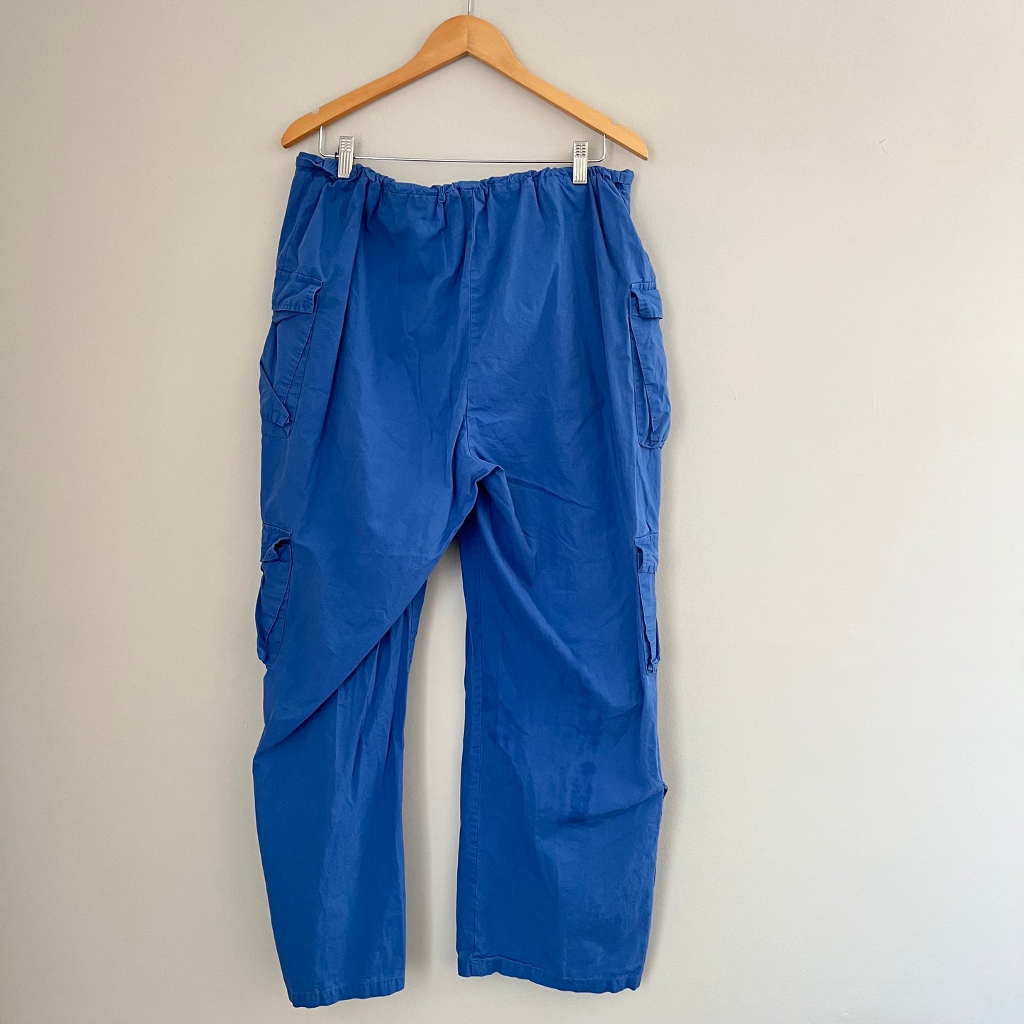 Fashion Nova Blue Main Character Cargo Parachute Pants (XL)