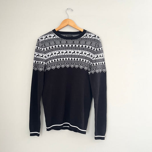 ASOS Design Knitted Fairisle Christmas Sweater (S)