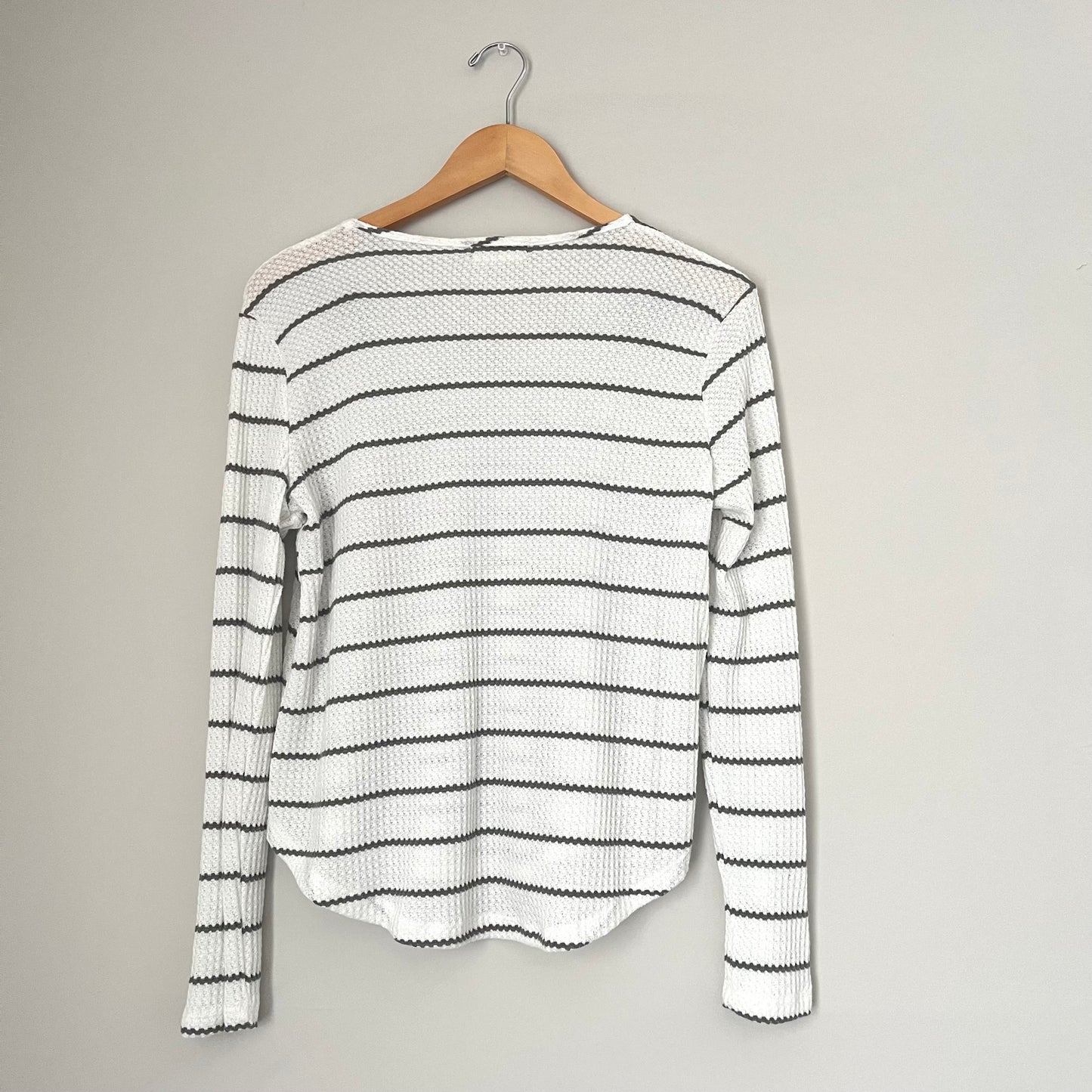 Altar’d State Striped Waffle Neck Long Sleeve Top (S)