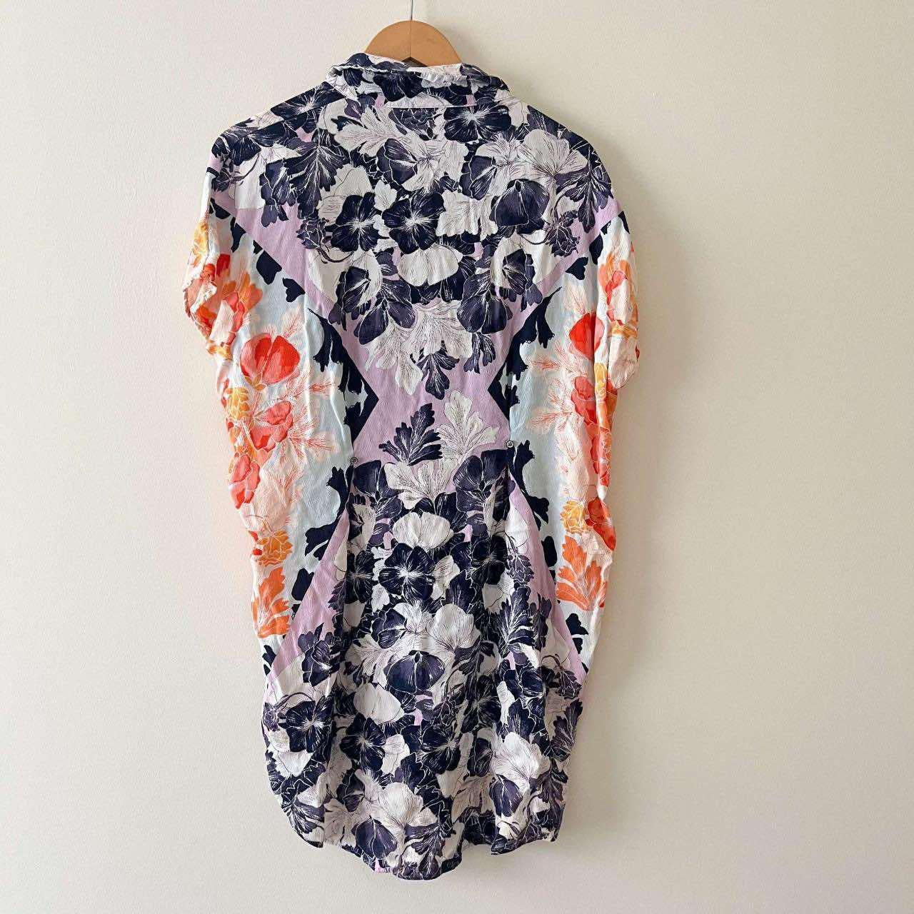 Anthropologie Maeve Hibiscus Bloom ShirtDress (XS)